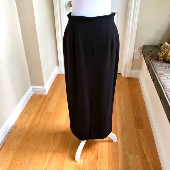 Rena Rowan SkirtWool Maxi Chocolate Brown High Waist and Long Back Slit (10) - Picture 4 of 8